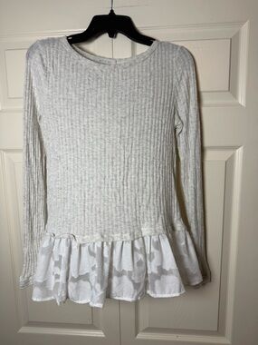 Anthropologie‎ Eri + Ali Striped Peplum Knit Top